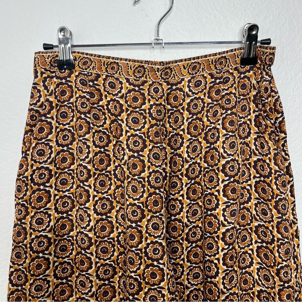 Spell & the Gypsy Sannah Brown Floral Jacquard Printed Wide Leg Light Pants S - Picture 3 of 7